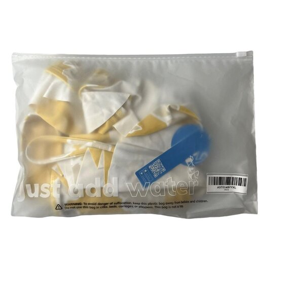 Cupshe Swim Suit Bikini Top Womens XL Yellow Tan White Padded New - Picture 4 of 12